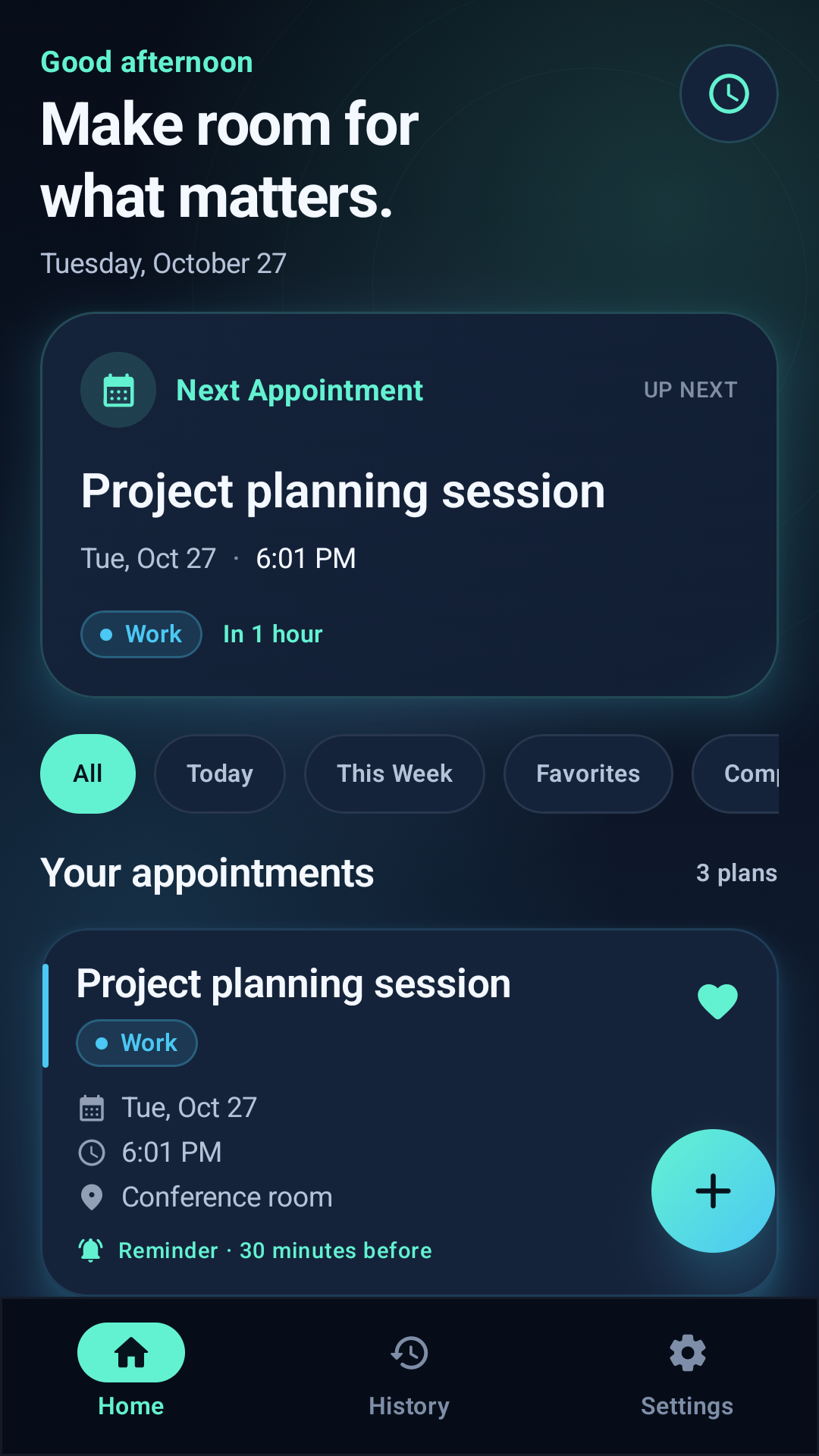 Appointment Organizer welcome screen